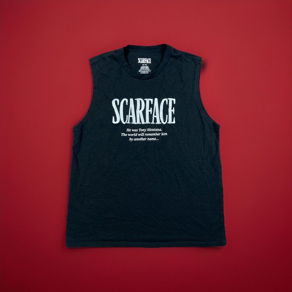 Scarface Tank Top Men’s Black Movie “The World Is Yours” Tony Montana Shirt XL